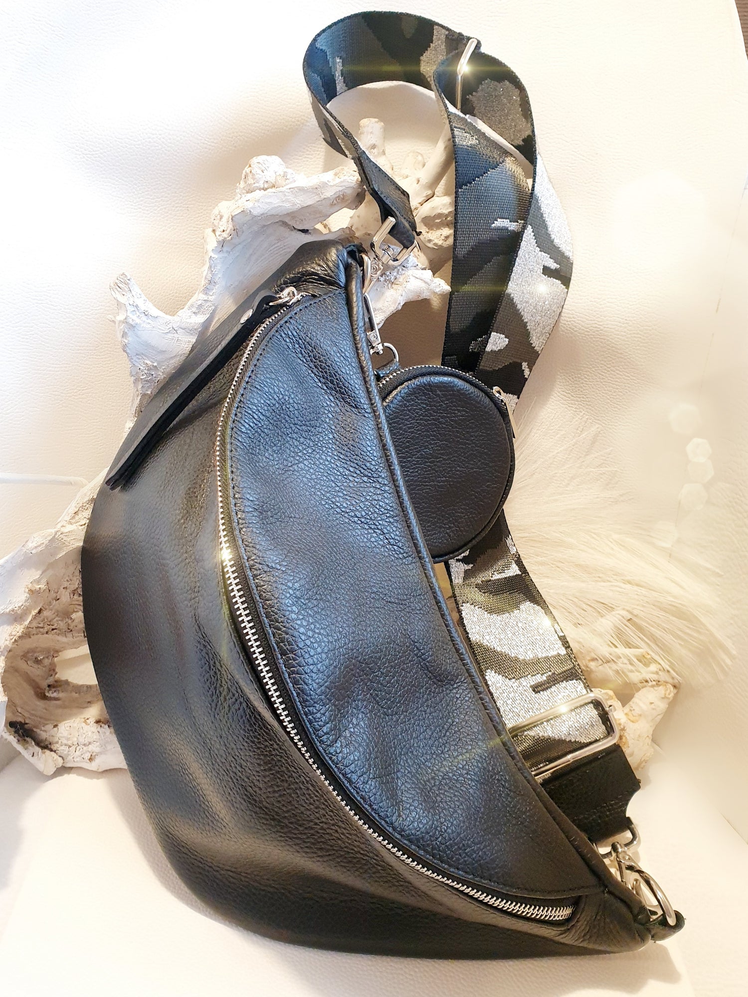 Bauchtasche xl mit taschenanhänger und Austauschgurt