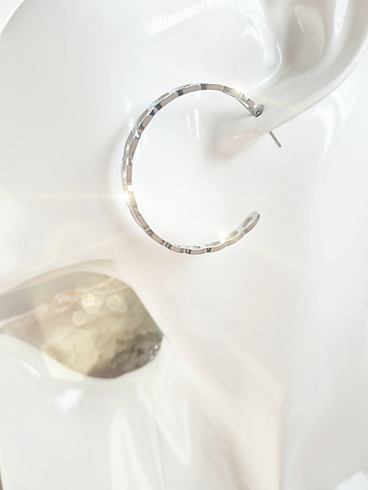 Ohrringe Creolen Silber groß mit Steckverschluss