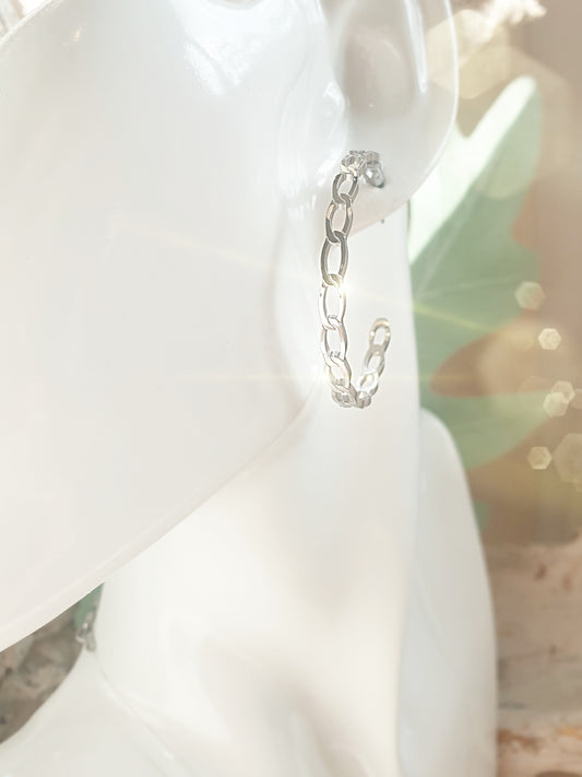 Ohrringe Creolen Silber groß mit Steckverschluss