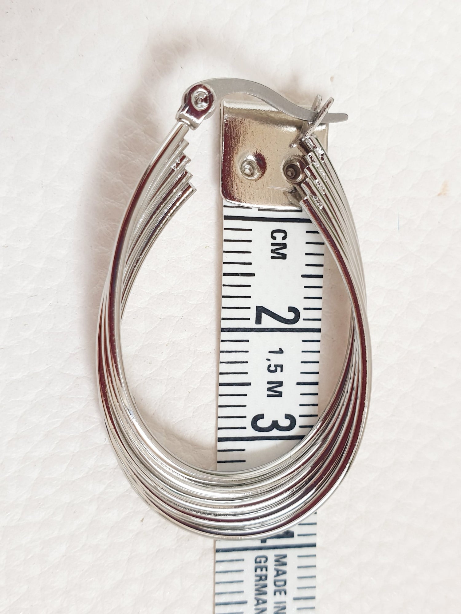 Creole aus Edelstahl oval mehrfach in Silber