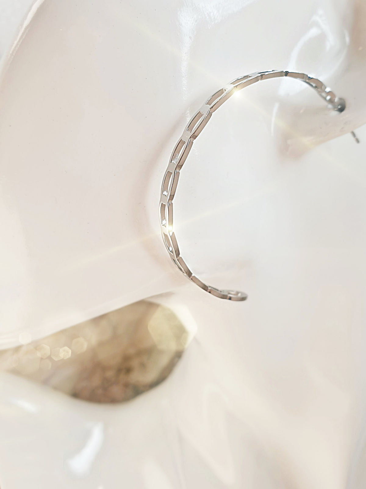 Edelstahl Creole aus Edelstahl in Silber