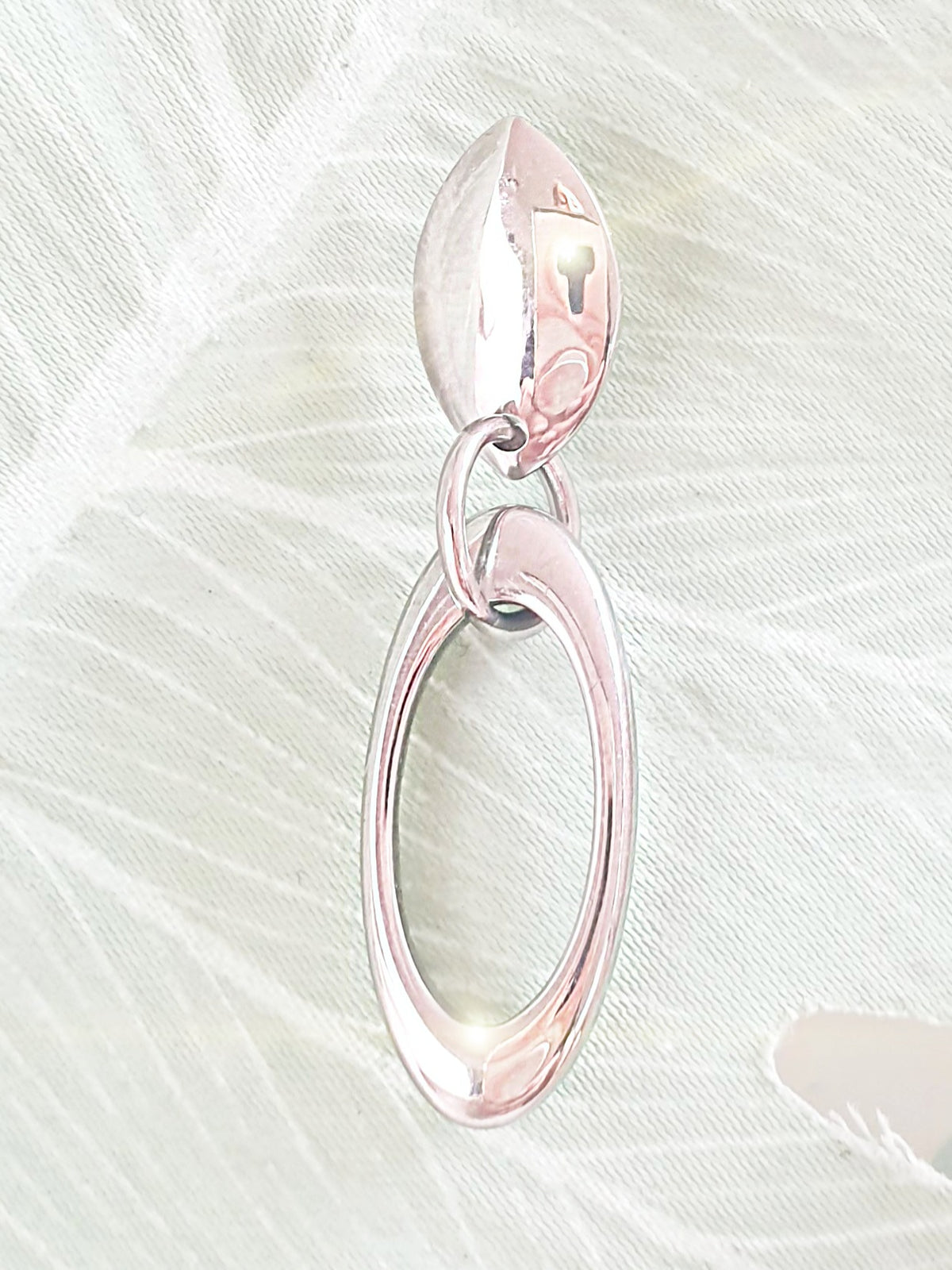 Lange Ohrringe aus Edelstahl oval