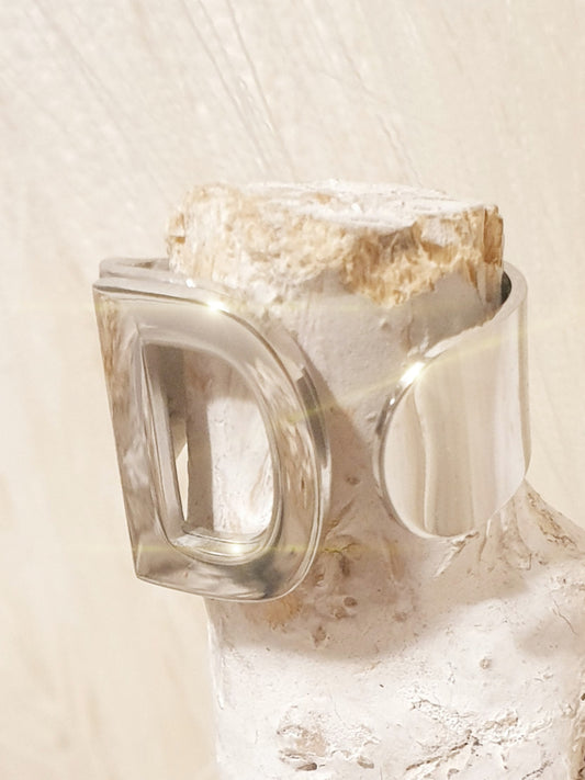 Edelstahl-Ring Buchstabe D