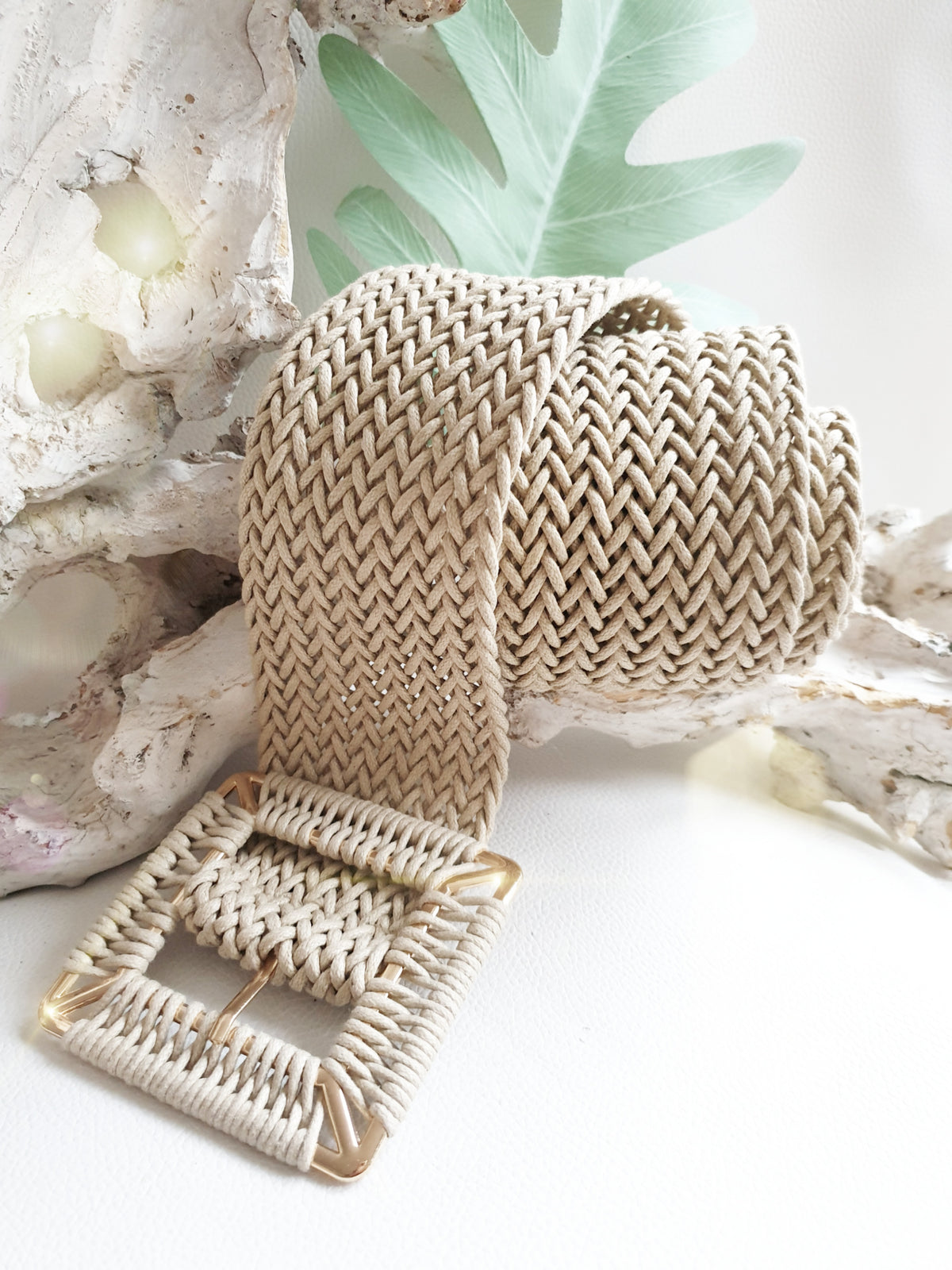 Gürtel gestrickt in Helltaupe