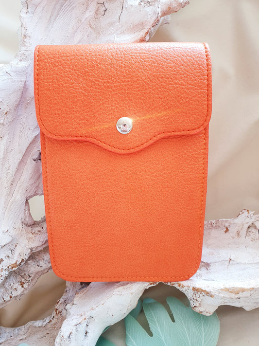 Crossbody handytasche aus Kunstleder in Orange