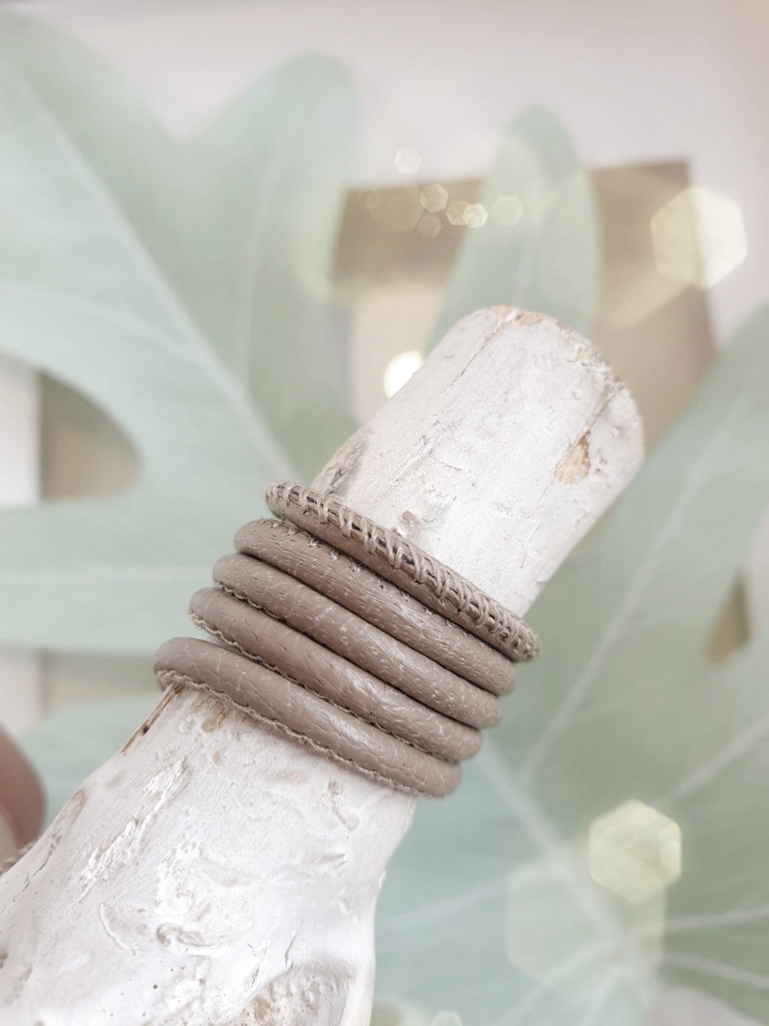 Leder für Kette  oder Armband Helltaupe