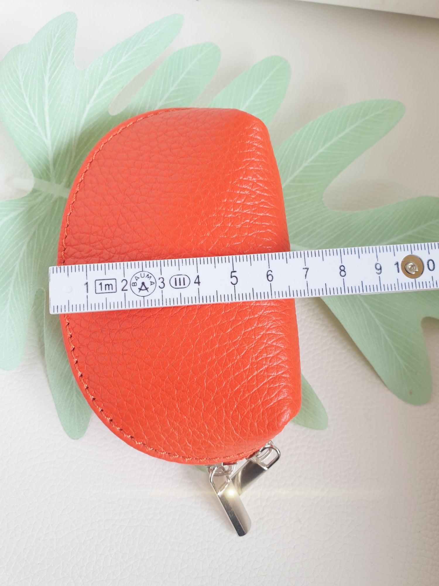 ETUI Beutel Lippenstiftetui klein aus Leder in Orange Höhe