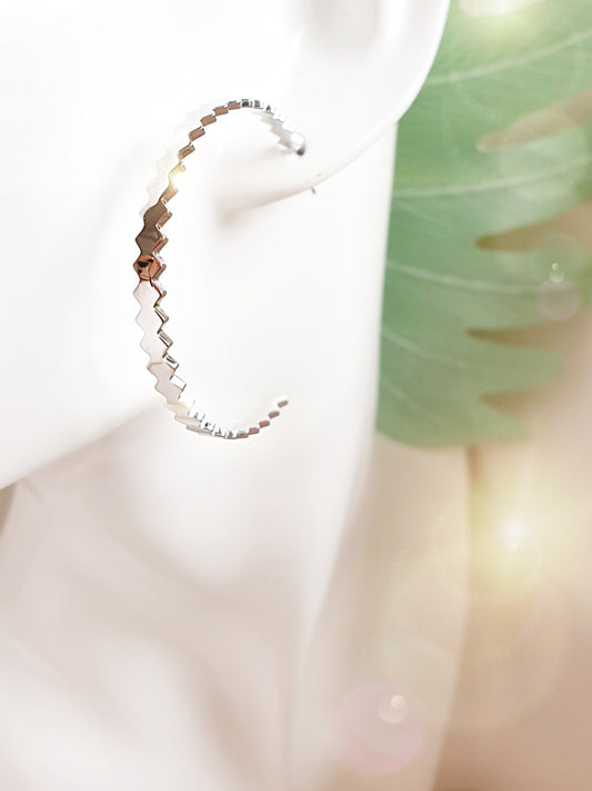 Edelstahlcreole Silber groß Steckverschluss