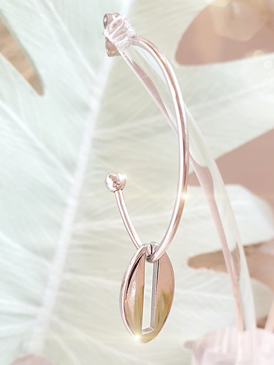 Creolen mit Steckverschluss und Edelstahl Anhängern