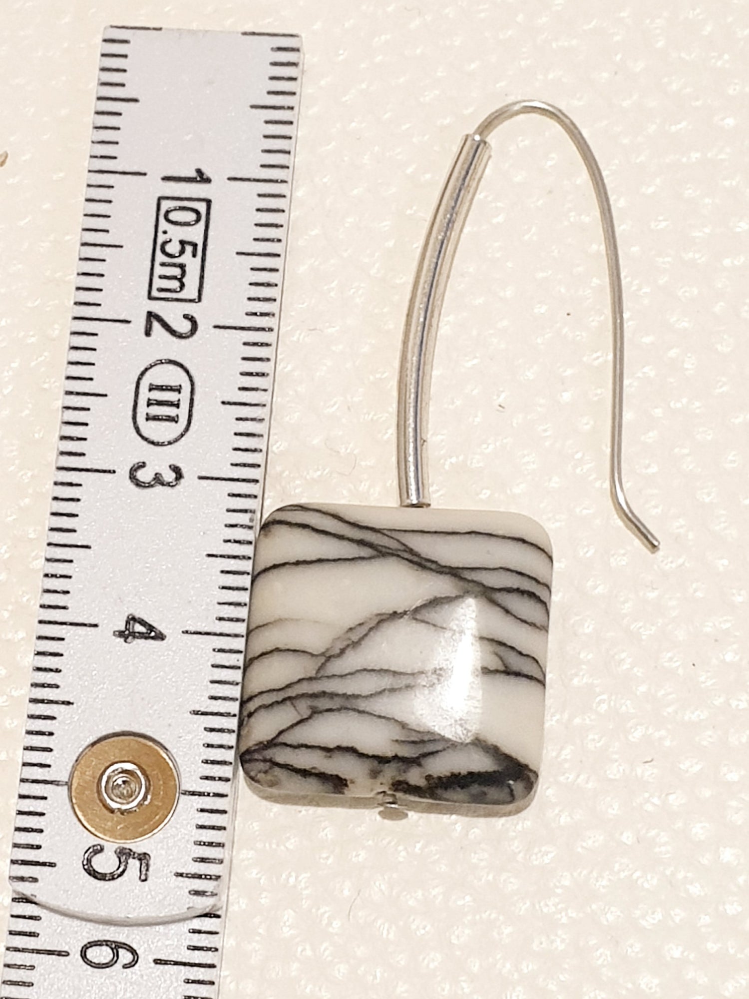 Langer Ohrringe mit Picassojaspis