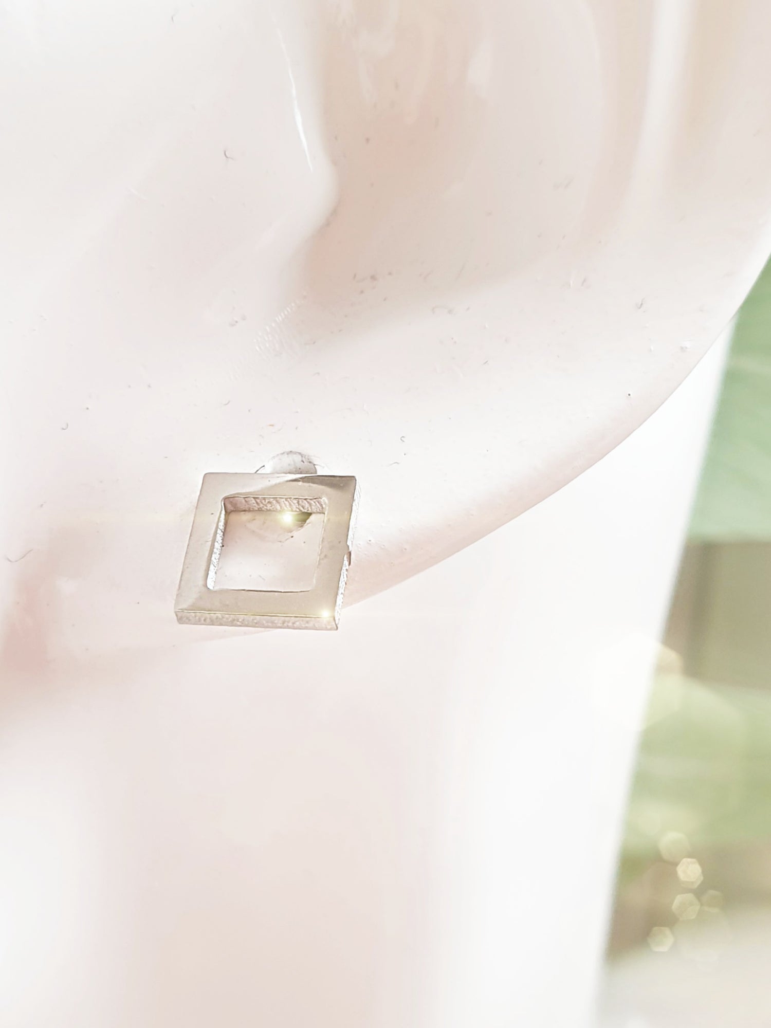 Kleine Edelstahlohrstecker Quadrat Silber