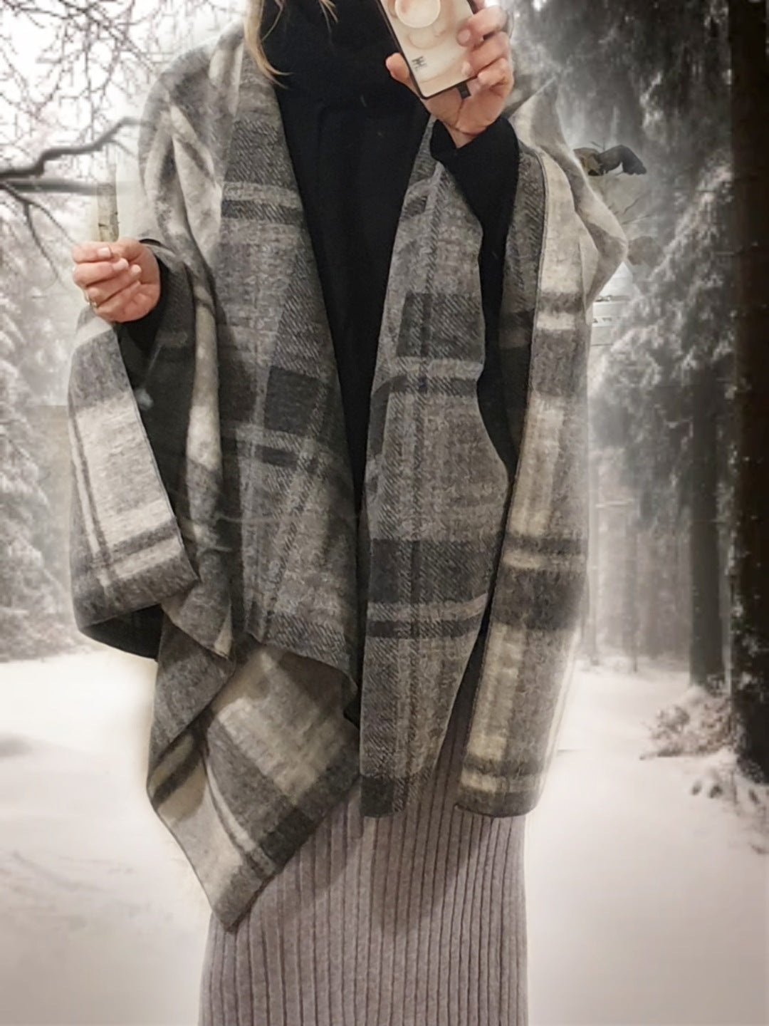 BEAUTELICATE Kunstbont Poncho Sjaal Elegante Trui Stola BEAUTELICATE Kunstbont Poncho Sjaal Elegante Trui Stola