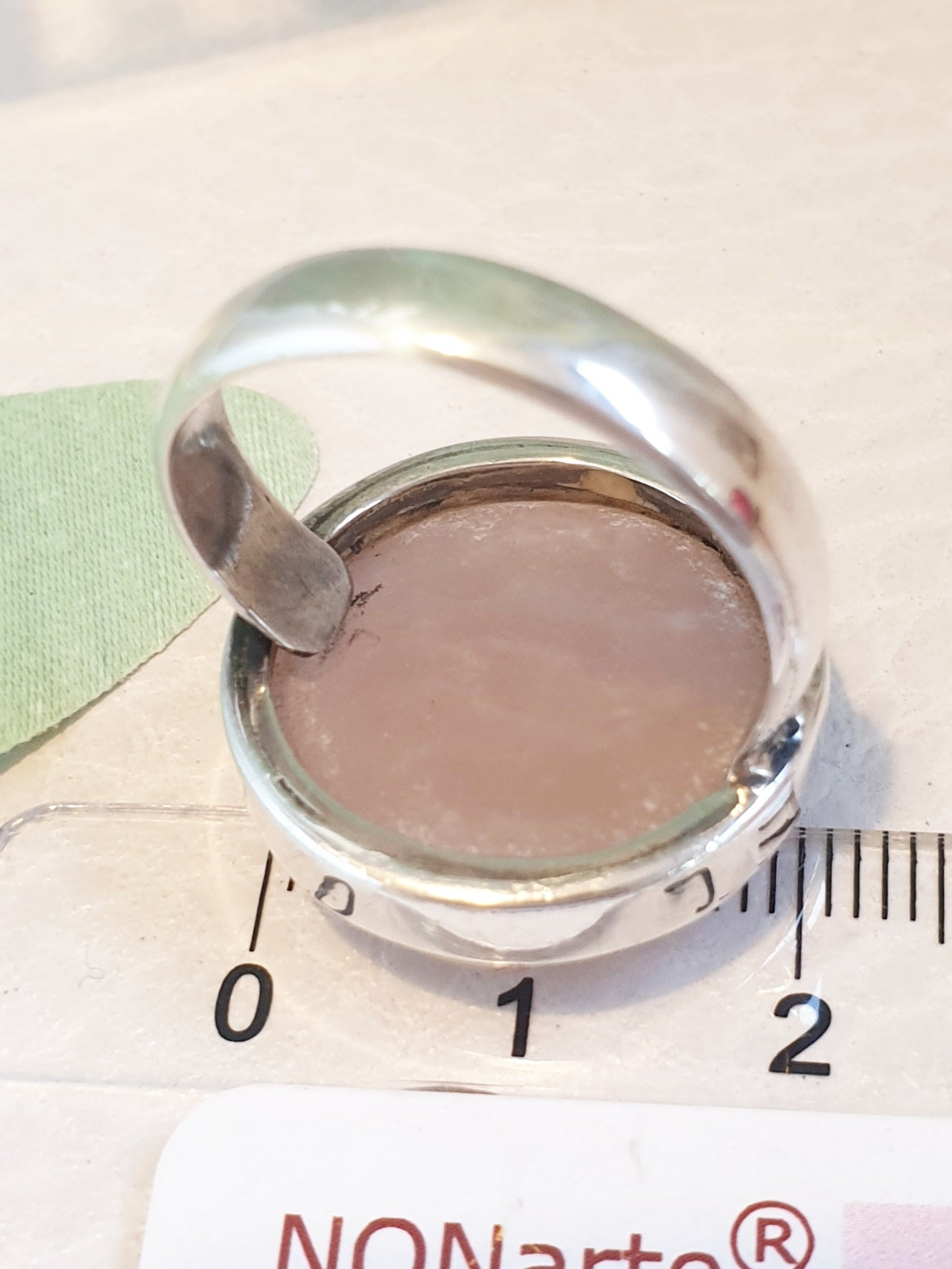 Rosenquarz Ring mit verstellbarer Schiene