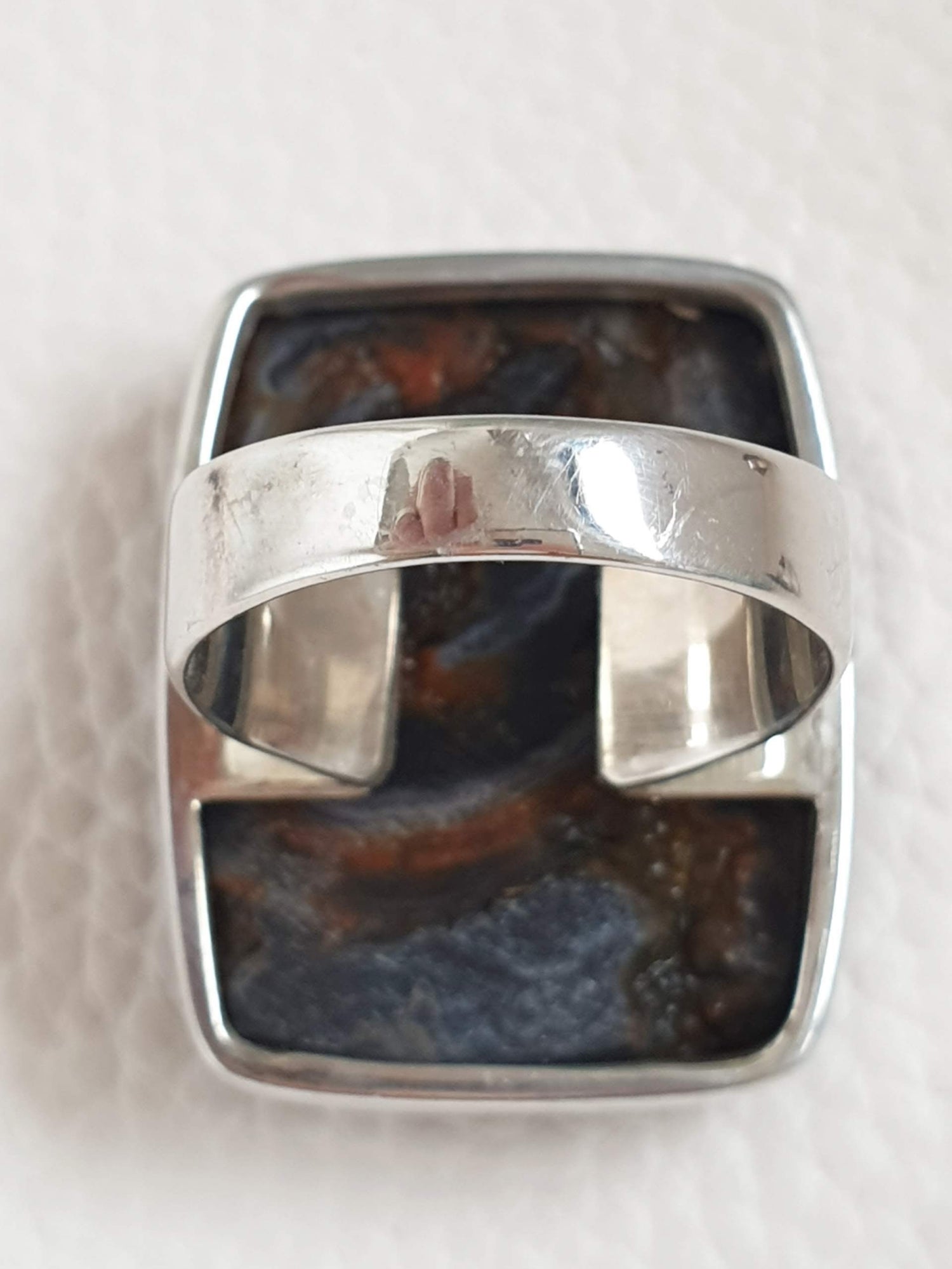 Großer Sterlingsilber Ring mit Achat Rose