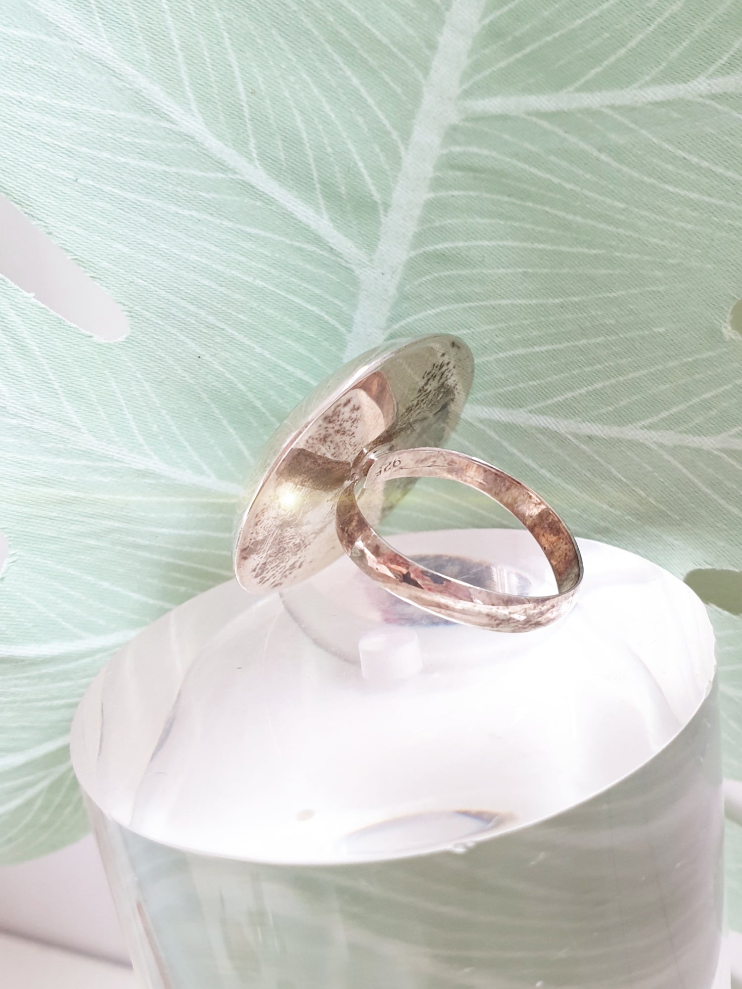 Paua Muschel Ring Sterlingsilber von hinten