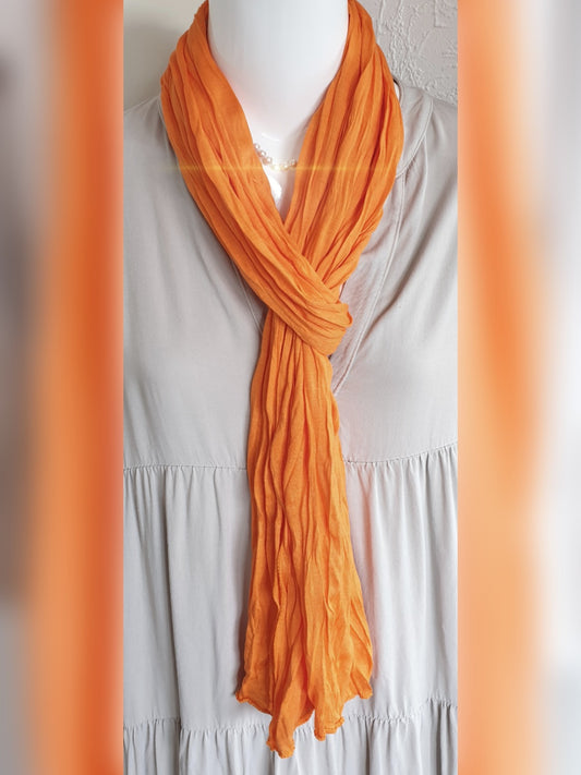 Langer, schmaler Jersey Schal in Orange