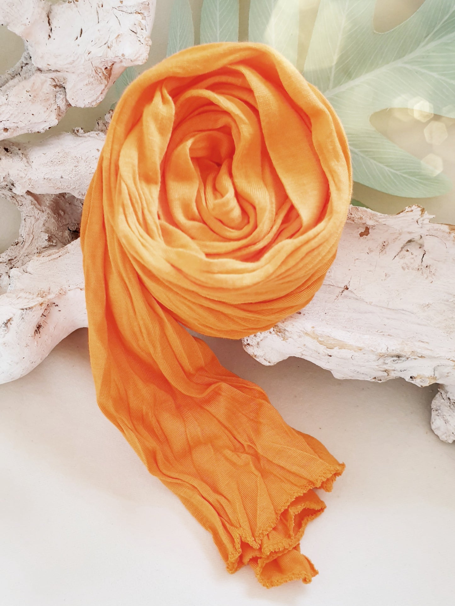 Langer, schmaler Jersey Schal in Orange