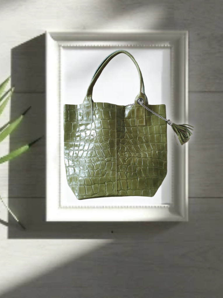 shopper-tasche-kroko-oliv-gruen-1
