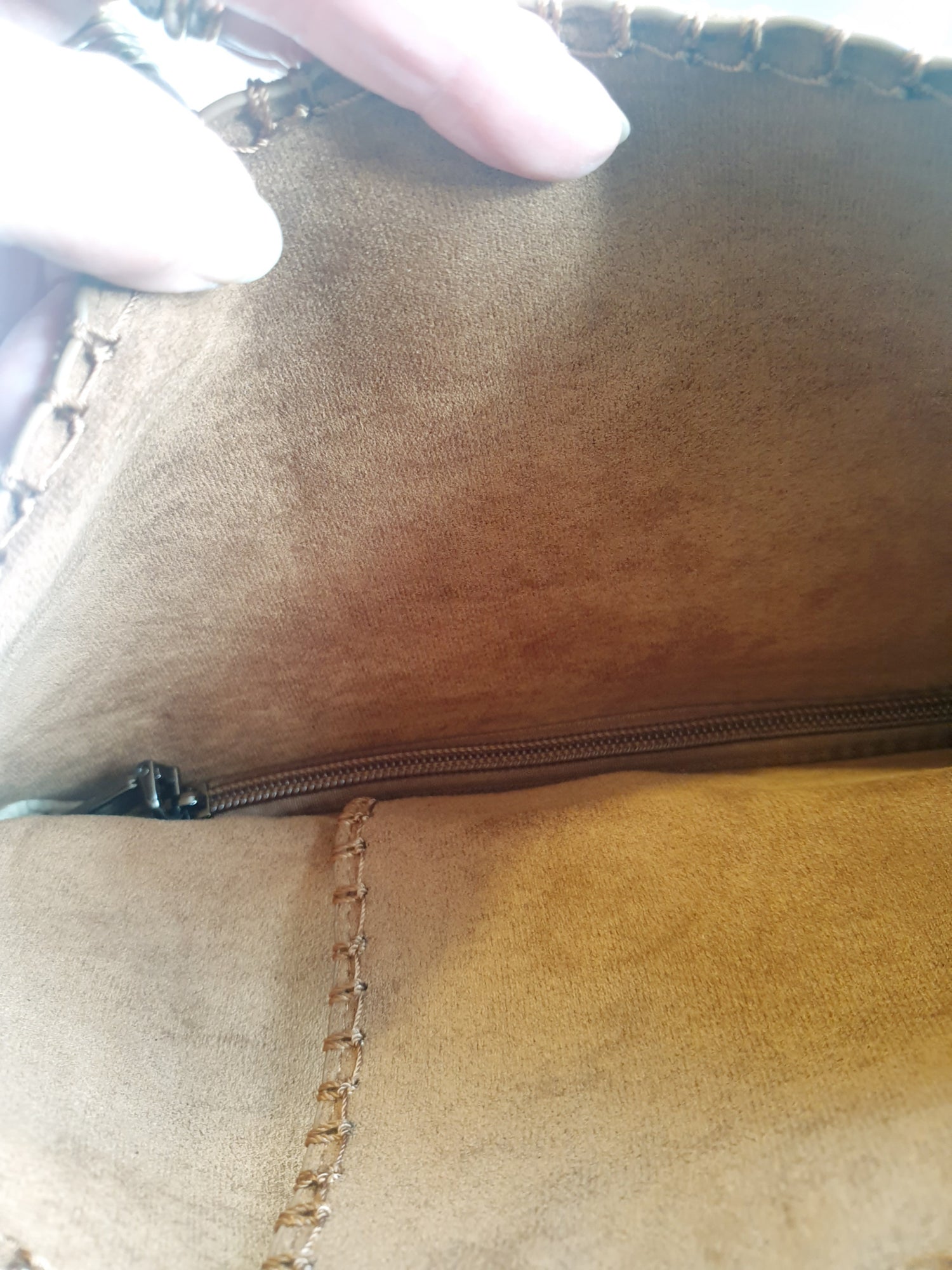 Tasche Wildleder Optik in Camel
