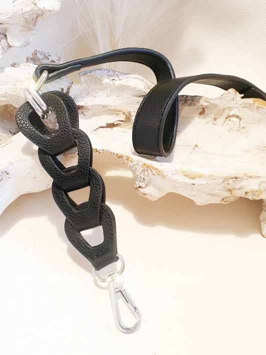 Taschengurt aus Kunstleder in Schwarz