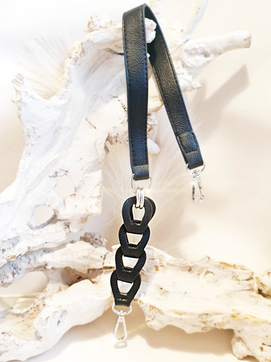 Taschengurt aus Kunstleder in Schwarz