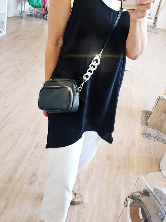 TASCHENGURT Verlängerung dicke Kette Silber